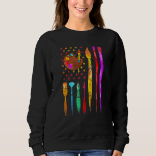 Painter Costume Paint Palette Brush Ist American F Sweatshirt