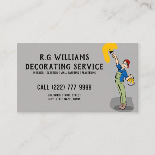 Painter  Decorator  Interior and Exterior Business Card