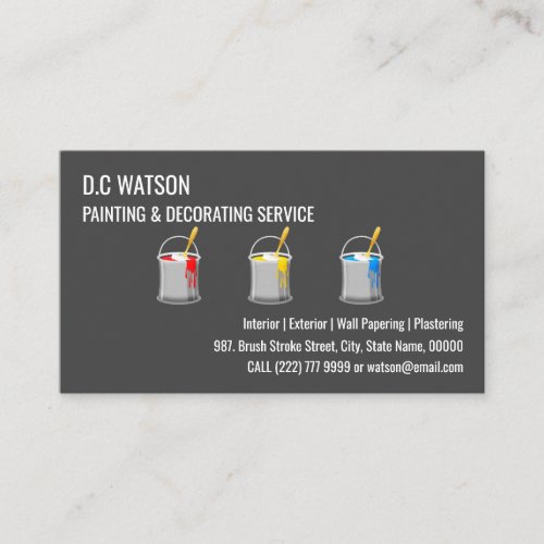 Painter  Decorator  Interior and Exterior Business Card