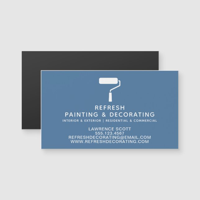 Painter & Decorator Navy Magnetic Business Card (Front/Back)