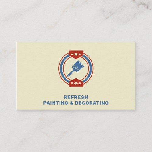 Painter  Decorator Paint Brush Vintage Blue  Red Business Card