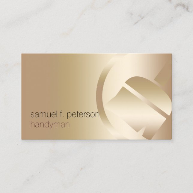Painter Elegant Bold Paint Brush Icon Gold Business Card (Front)