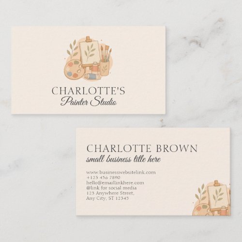 Painter Elegant Watercolor Artist Branding Business Card