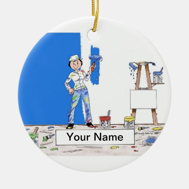 Painter - Female Ceramic Ornament (Front)