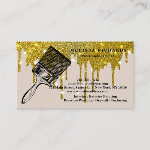 Painter Gold Drip Business Card