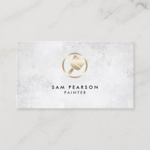 Painter Gold Paint Brush Icon Business Card