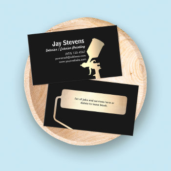 Painter Gold Spray Painter  Black Business Card by sm_business_cards at Zazzle