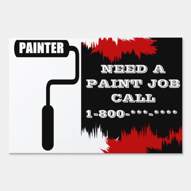 Painter Large SpeedySigns Yard Sign (Front)