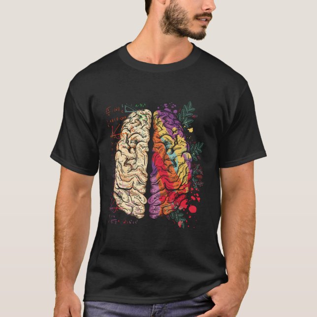 Painter Neuroscience Colorful Hu Brain T-Shirt (Front)