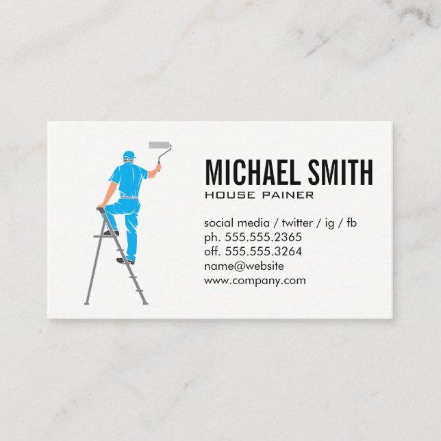 Painter on Ladder Business Card (Front)