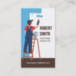 Painter On Ladder Painting Service Business Card at Zazzle