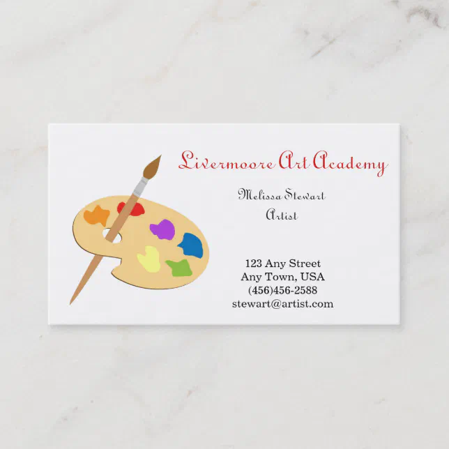 Painter or Artist Paint Brush Business Cards | Zazzle