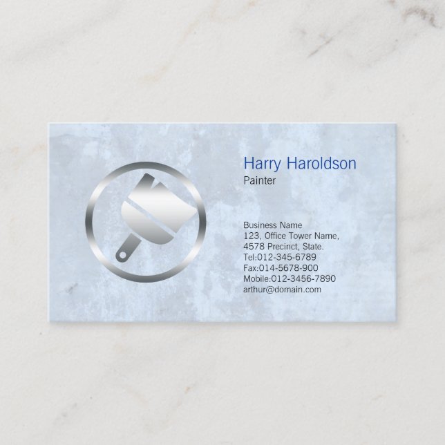 Painter Paint Brush Bold Icon Business Card (Front)