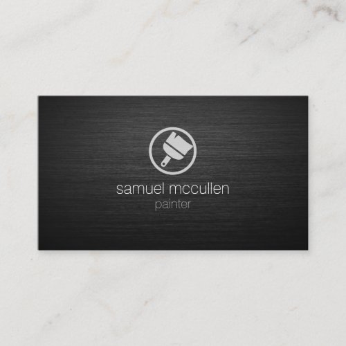 Painter Paint Brush Icon Brushed Metal Skills Business Card