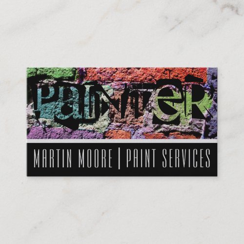 Painter paint job services colorful wall business card