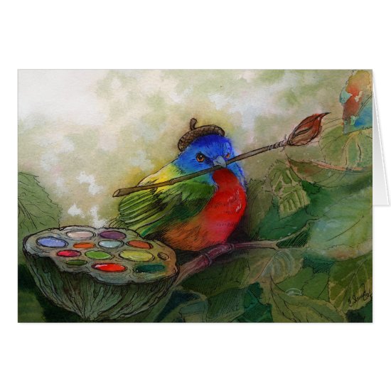 Painter Painted Bunting Bird Card