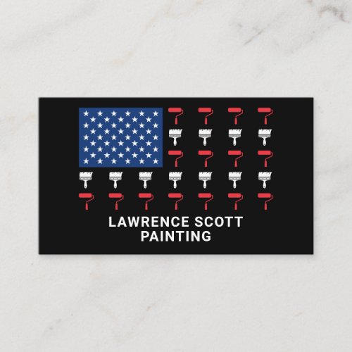 Painter Painting Company American Flag Patriotic Business Card