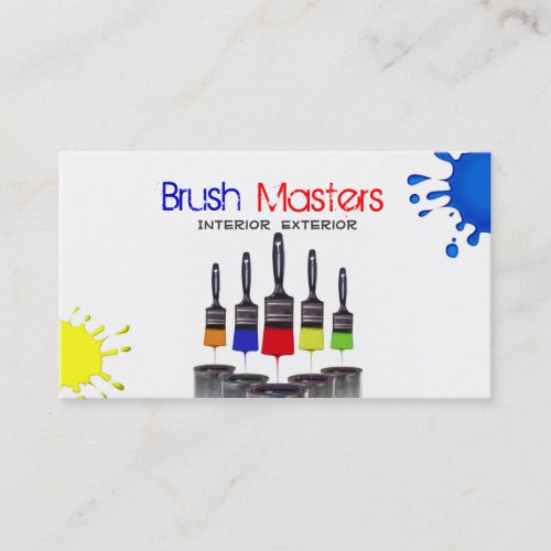 Painter Painting Construction Interior Exterior Business Card