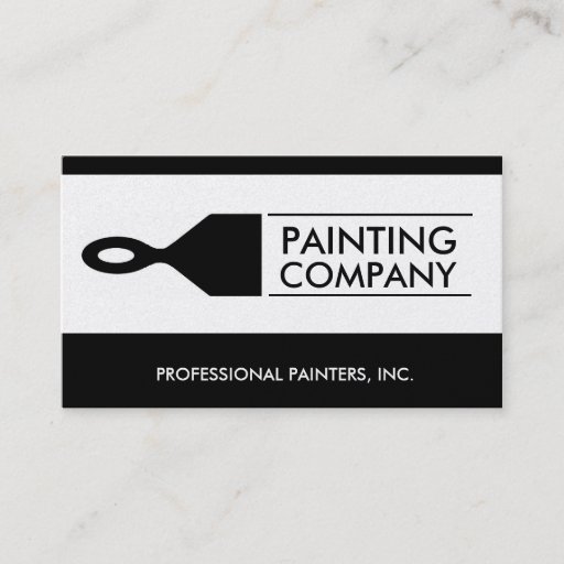 Customizable Painter Painting Contractor Paint Brush Gold Paper Business Card