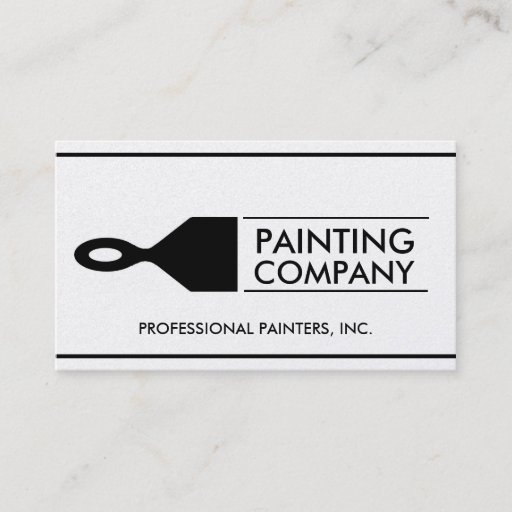 Customizable Painter Painting Contractor Paint Brush Gold Paper Business Card Templates