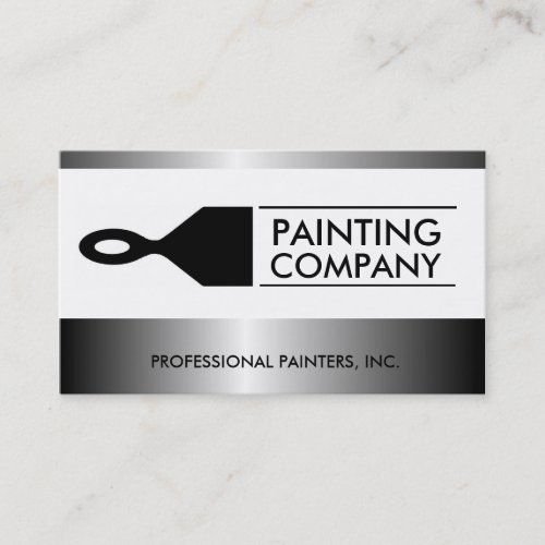 Painter Painting Contractor Paint Brush Metallic Business Card Template