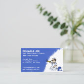 Painter Painting Royal Blue Paint | Fun Contractor Business Card (Standing Front)