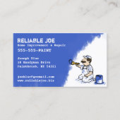 Painter Painting Royal Blue Paint | Fun Contractor Business Card (Front)