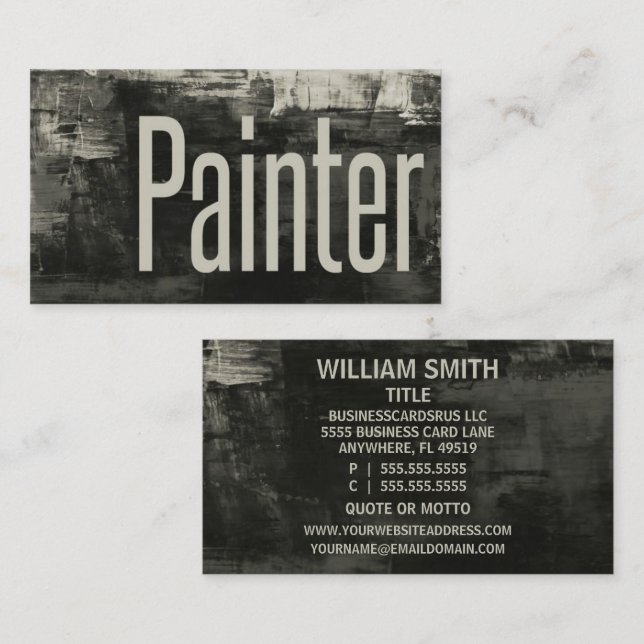 Painter Primitive Rustic Business Card (Front/Back)