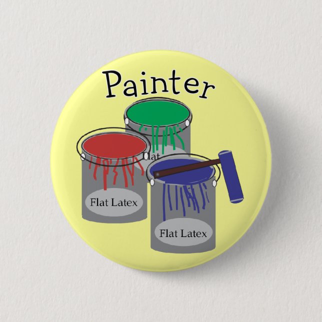 Painter Professional Gifts, Paint Can Graphics Pinback Button (Front)