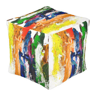 Painter’s Touch – Modern Abstract Paint Pouf
