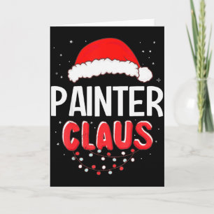 Painter Santa Claus Christmas Matching Costume Card