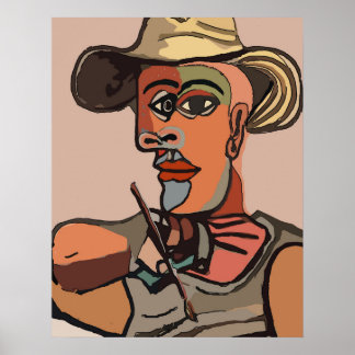 Painter Self Painting Abstract Poster