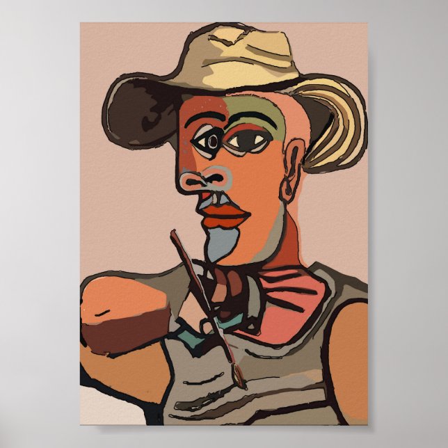 Painter Self Painting Abstract Poster (Front)