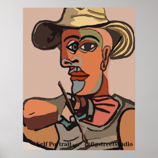 Painter Self Painting Abstract Poster