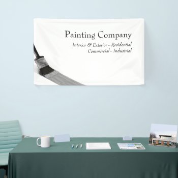 Painter Service Painting Company Brush Gray Banner by SorayaShanCollection at Zazzle