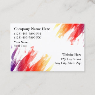 Painter Simple Layout And Colorful Design Business Card