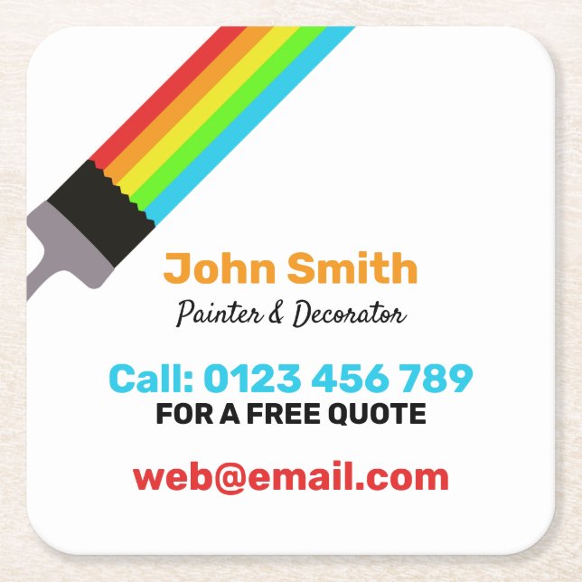 Painter Square Paper Coaster (Front)