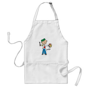 Painter Stick Figure Adult Apron