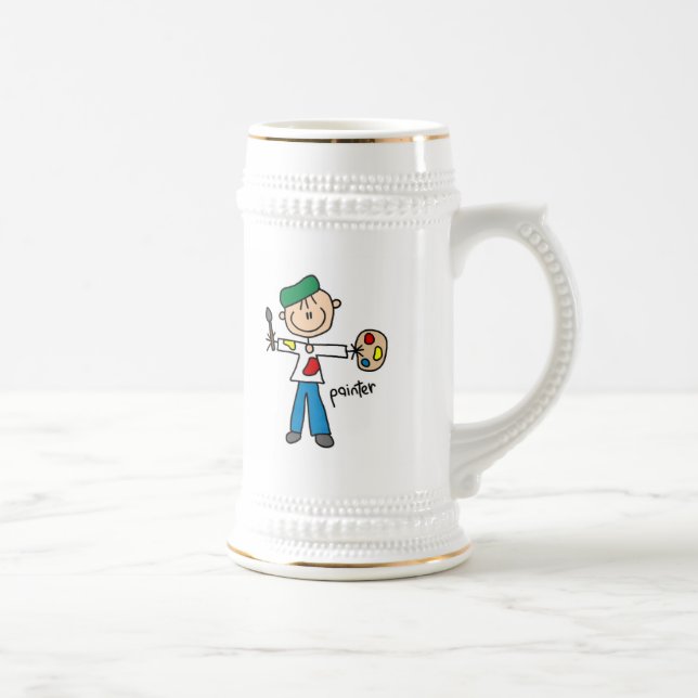 Painter Stick Figure Beer Stein (Right)