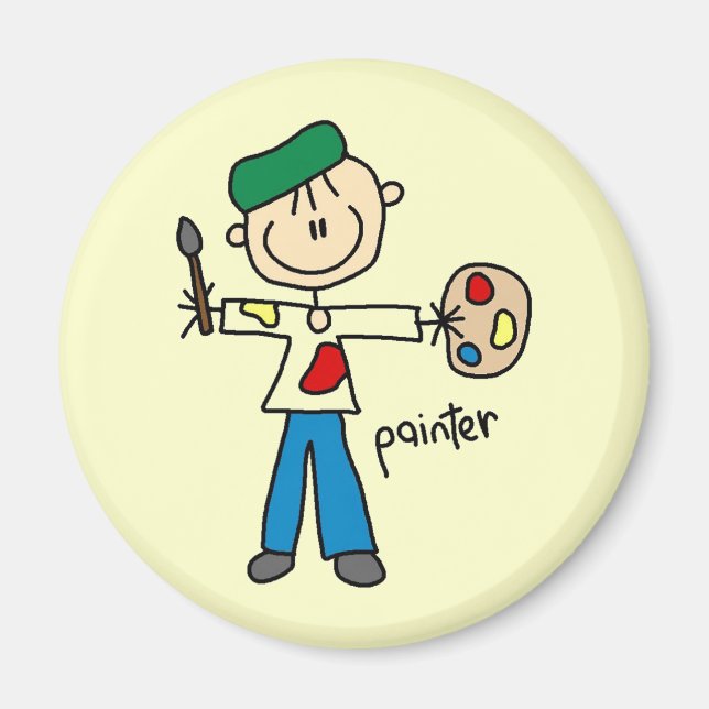 Painter Stick Figure Magnet (Front)