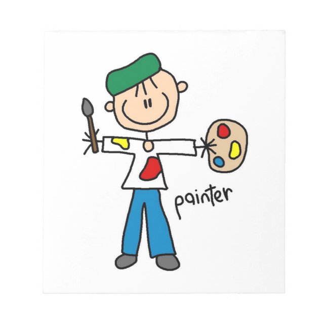 Painter Stick Figure Notepad (Front)