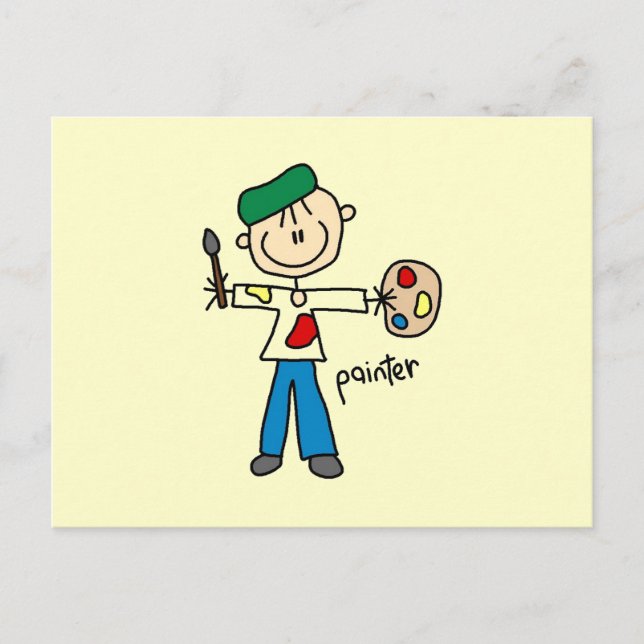 Painter Stick Figure Postcard (Front)