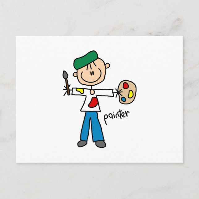Painter Stick Figure Postcard (Front)