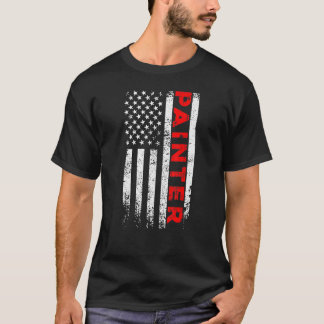 Painter USA Flag Renovation Decorator Handyman Cra T-Shirt