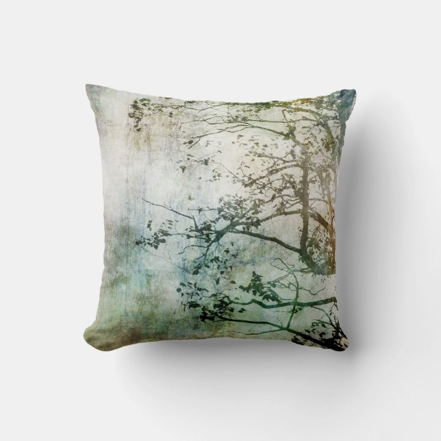 Painterly Abstract Tree Pillow Decor (Front)