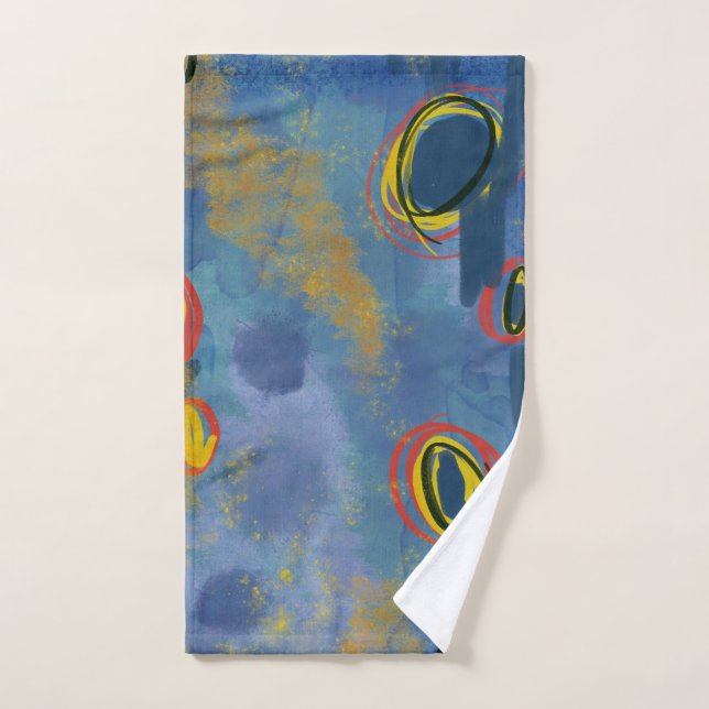 Painterly Abstract Watercolor Hand Towel (Hand Towel)
