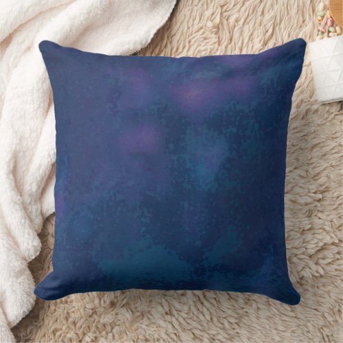 Painterly Background Deep Shades Of Blue  Purple Throw Pillow
