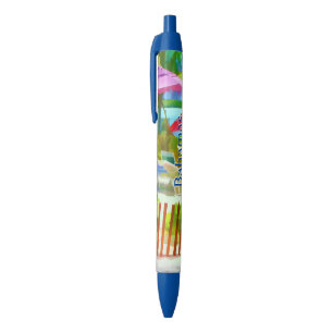 Painterly Bahamas Summer Vacation Beach Scene Pen