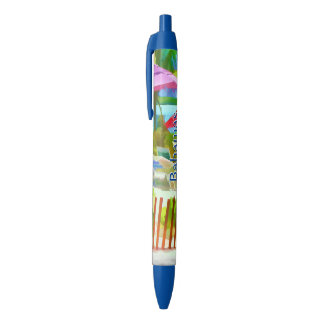 Painterly Bahamas Summer Vacation  Beach Scene Pen