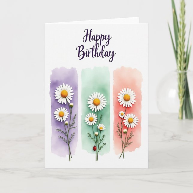 Painterly Birthday Bloom Card (Front)
